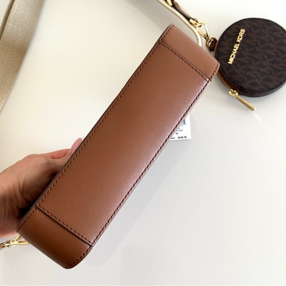 NWT! Michael Kors Jet Set Logo Crossbody Bag, Brown - Picture 9 of 14